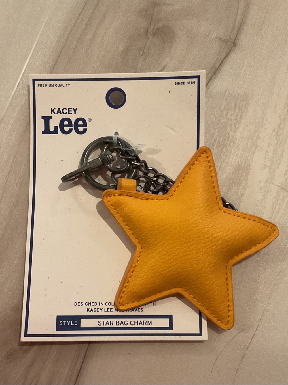 Lee by Kasey Musgraves Yellow Star Bag Charm with Metal Chain